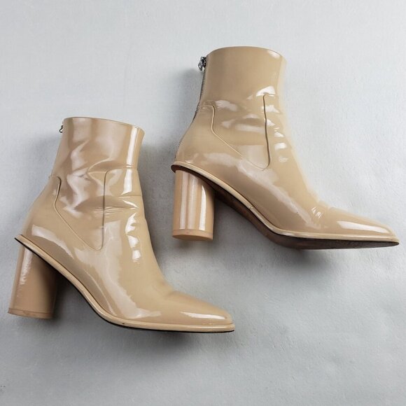 Rag & Bone Wiley High Boot Womens 10 EU 40 Beige Patent Leather Ankle Heeled - Picture 2 of 14